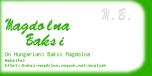 magdolna baksi business card